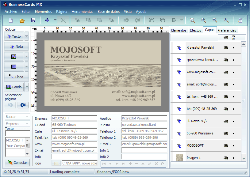 Mojosoft.Software.BusinessCards.MX.v4.81.Multilanguage.Win2kXPVI Full Version